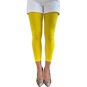 Bright yellow Footless Tights opaque for women